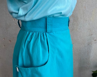 Hip 80s pencil skirt turquoise vintage