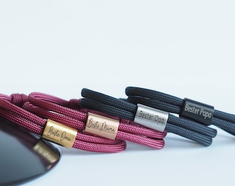 Surfer bracelet with engraving, family, custom engraving, sailing rope bracelet, surfer bracelet, stainless steel, Father&#39;s Day, Mother&#39;s Day