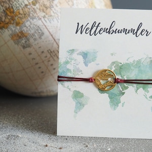 Bracciale da viaggio giramondo | Bracciale dell'amicizia | Viaggio | Vacanza