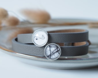 Pet hair leather bracelet, keepsake, pet memento
