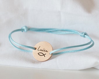 gepersonaliseerde armband met naam cadeau communie gravure plaatbevestiging