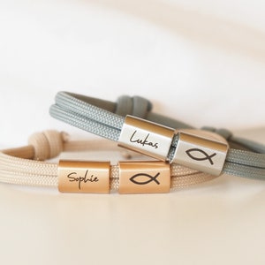 Surfer bracelet communion engraved with name made of sailing rope Baptism Confirmation Confirmation image 2