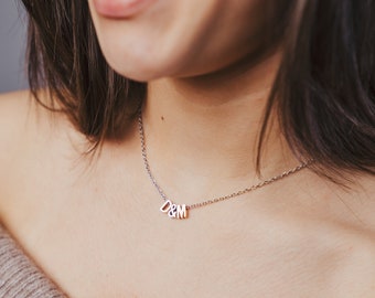 Gepersonaliseerde ketting met letter Geboortesteen ketting Naam ketting