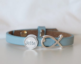 Gepersonaliseerde leren armband | Vormsel | Eerste Communie | Doop | Vormsel | Verjaardag | Eerste schooldag