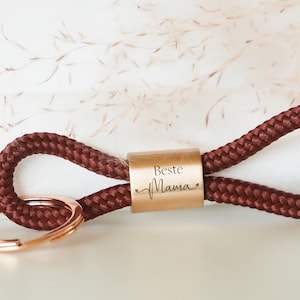 Personalized keychain made of sailing rope with engraving, Best Mom, Mother&#39;s Day