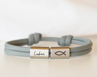 Surfer bracelet communion engraved with name made of sailing rope | Baptism | Confirmation | Confirmation