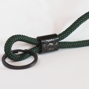 Stainless steel keychain personalized with engraving mountain mountaineering hiking initials