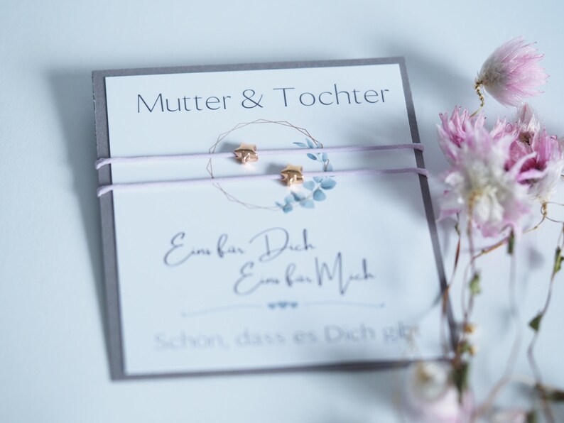 Snyvpra Mutter Tochter Armband Set - Einschulungsgeschenk Mit Karte