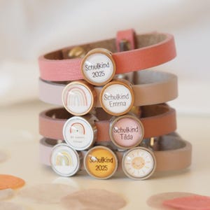 myGreta personalized schoolchild leather bracelet with individual sliding beads | School cone | Schoolchild 2025
