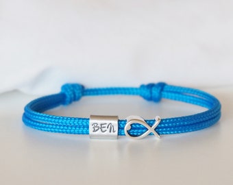 Armband personalisiert mit Gravur handgestempelt zur Taufe, Kommunion, Geburtstag, Schulanfang, Konfirmation