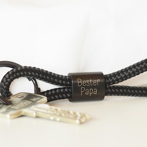 Personalized Engraved Rope Keyring | Best Dad | fathers day