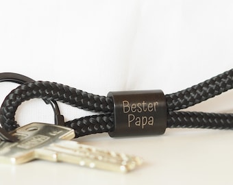 Personalized Engraved Rope Keyring | Best Dad | fathers day