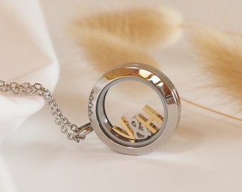 Personalized Small Letter Alphabet Locket Necklace 25mm