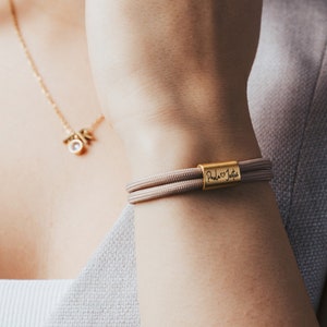 Personalized partner bracelet with desired engraving, bracelet with engraving, sailing rope bracelet, surfer bracelet, unisex, waterproof