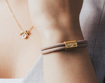 Personalized partner bracelet with desired engraving, bracelet with engraving, sailing rope bracelet, surfer bracelet, unisex, waterproof