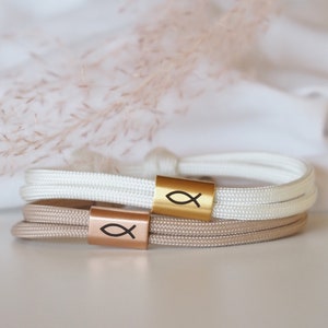 Personalized bracelet with fish engraved from sailing rope | Communion | Confirmation | Confirmation