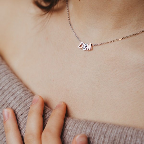 Personalisierte Kette mit Buchstaben Halskette Familienkette