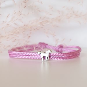 Friendship bracelet for girls with silver horse for baptism, communion, birthday, back to school, confirmation, confirmation