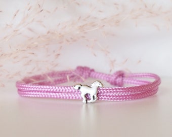 Friendship bracelet for girls with silver horse for baptism, communion, birthday, back to school, confirmation, confirmation