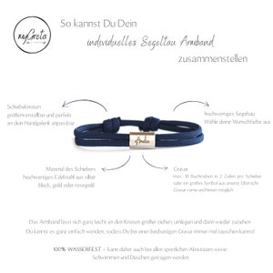 Segeltau Armband mit Datum und Fisch aus Segeltau graviert Kommunion Konfirmation Firmung Bild 2