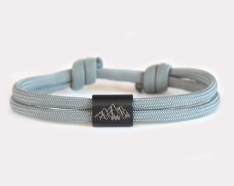 Berg Armband mit Gravur , personalisiertes Segeltau Armband, Bergsteigen, Wandern, Gipfelstürmer, Kanada, Edelstahl