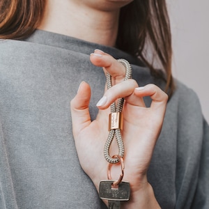 Personalisierter Schlüsselanhänger aus Segeltau mit Gravur, Patentante Bild 1