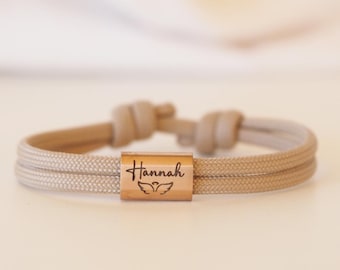 Communion bracelet with guardian angel made of engraved sailing rope, gift for First Communion, Confirmation, Baptism