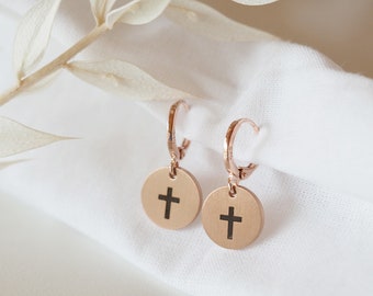 Earrings gift communion confirmation cross Christian symbol