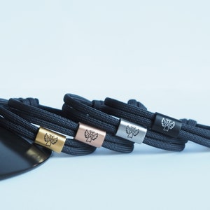 Beschermengel vriendschapsarmband, geluksarmband, zeiltouwarmband met gravure, unisex, surferarmband, liefde, vrede, roestvrij staal