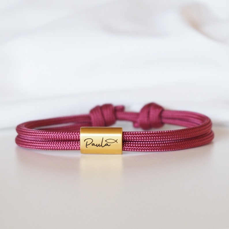 Personalized bracelet with name engraved from sailing rope Communion Confirmation Confirmation image 1