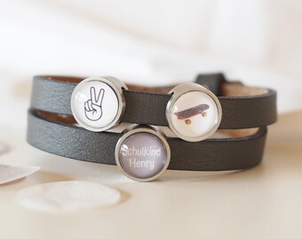 Schulkind-Armband Aus Leder – Größenverstellbar, Mit Gravur, Perfekt Als Einschulungsgeschenk Oder Für Die Schultüte