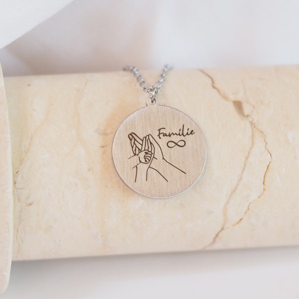 Engraving necklace personalized gift customizable engraving plate birth family