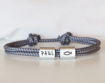 Armband gepersonaliseerd met gravure met de hand gestempeld voor doop, communie, verjaardag, terug naar school, bevestiging