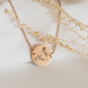 Necklace Name Personalized Gift Birthday Customizable Engraved Plate Necklace