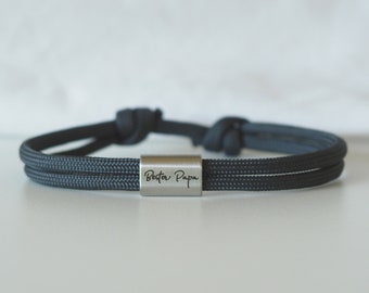 Best Dad Bracelet, Personalized Sailing Rope Bracelet, Surfer Bracelet with Custom Engraving, Father&#39;s Day, For Him, Stainless Steel