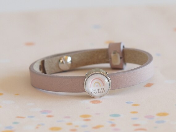 Schulkind-Armband Aus Leder – Größenverstellbar, Mit Gravur, Perfekt Als Einschulungsgeschenk Oder Für Die Schultüte
