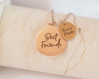 Necklace Name Personalized Gift Best Friend Customizable Engraving Plate Necklace Friendship