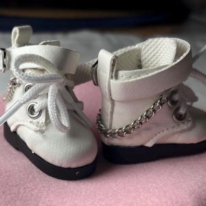 doll shoes fits the 9” mini Mia dolls white boots shoes