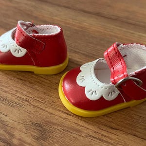 doll shoes fits the 12” Mia dolls red with white trim shoes