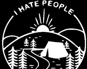 I hate people decal