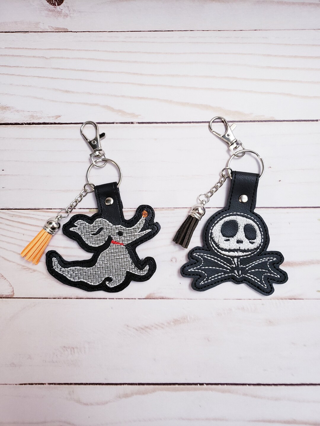 Jack and Zero Keychains | NBC Keychain | Skeleton and Dog Keychain ...