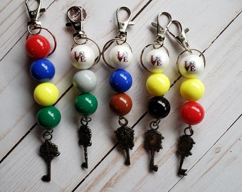 Beaded Keychains | House Keychain | Wizard Keychain | House Colors Keychain