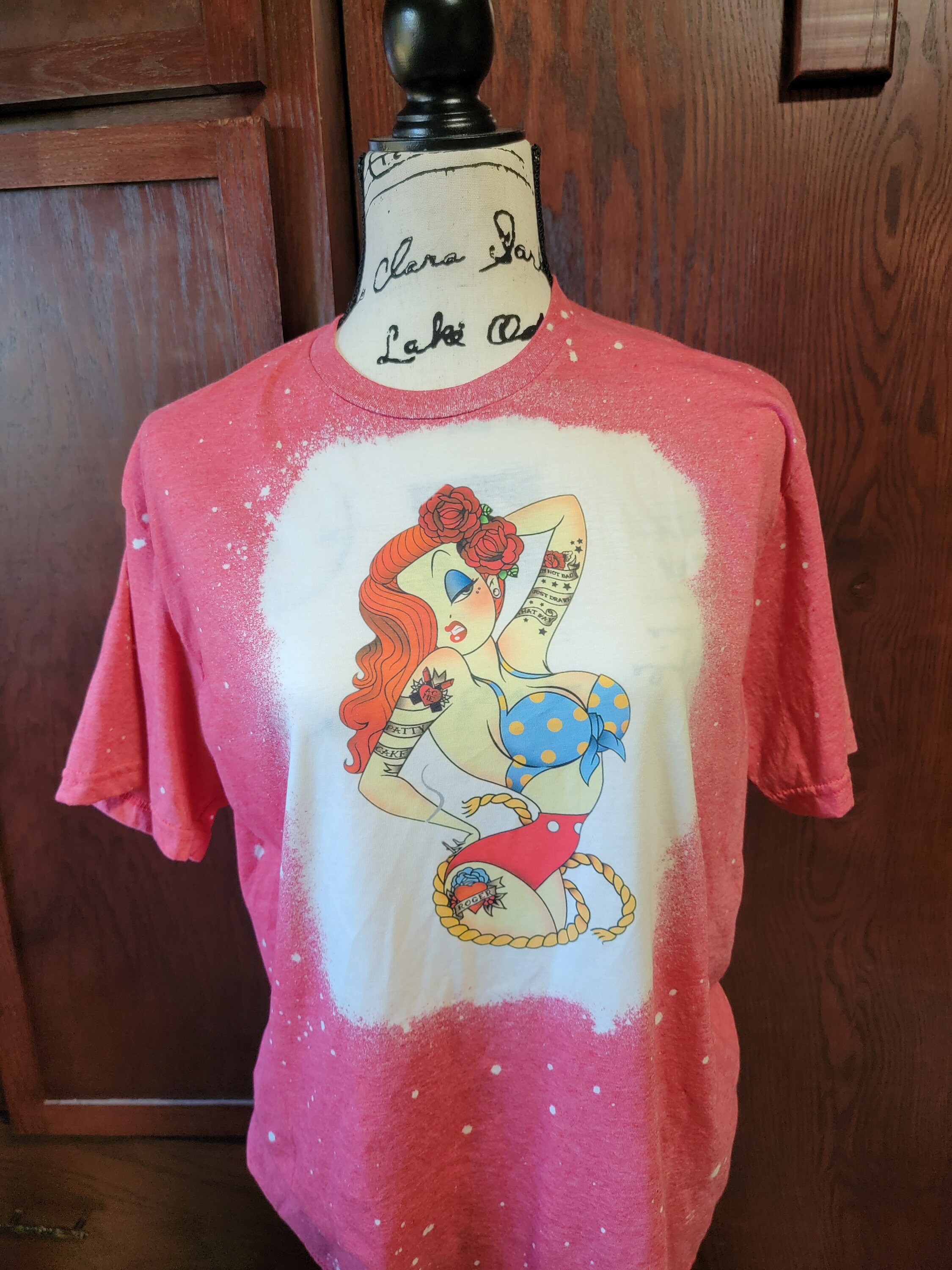 Jessica Rabbit Pinup Shirt | Pinup Girl Bleached Shirt | Soft Vintage ...