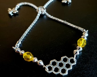 Honey Bee Inspired Adjustable Bracelet | Adjustable Bracelet | Bee Jewelry