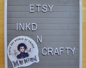 Edward Scissorhands Vinyl Sticker | Water Resistant Laptop Decal