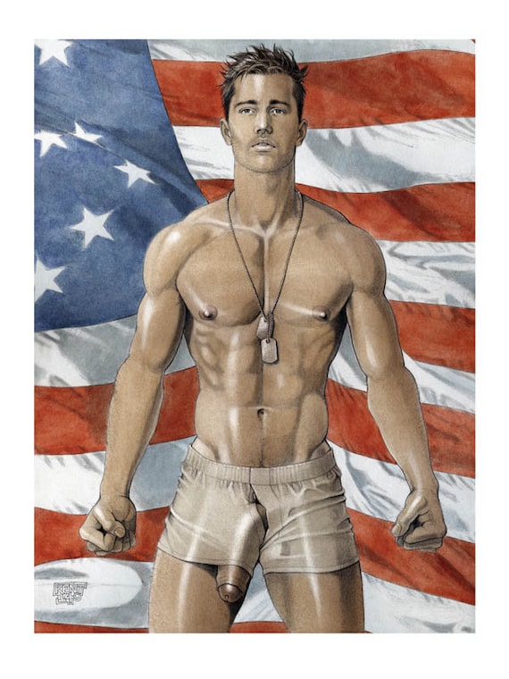 голые boy AMERICAN BOY, fanart, male, nude, man, men, adult, mature, portrait,  figure, erotic, gay, shirtless, sexy, print, giclee - Etsy 日本