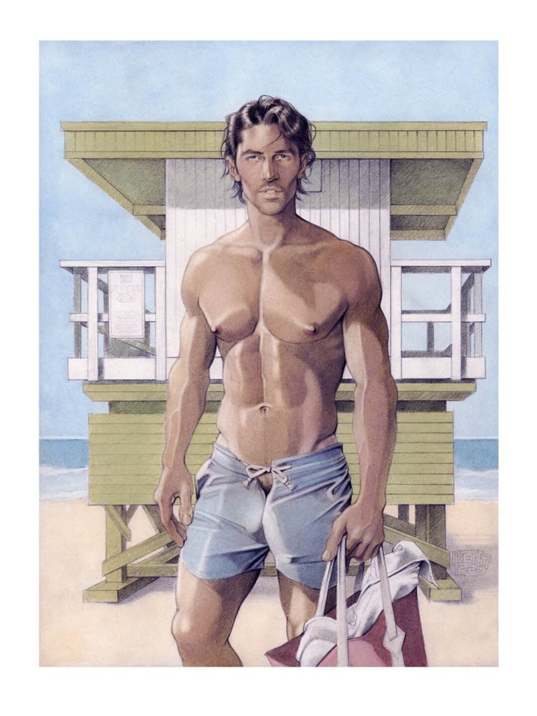 BAEWATCH, Male, Nude, Gay, Erotic, Men, Adult, Man, Kent, Mature, Fanart - Etsy