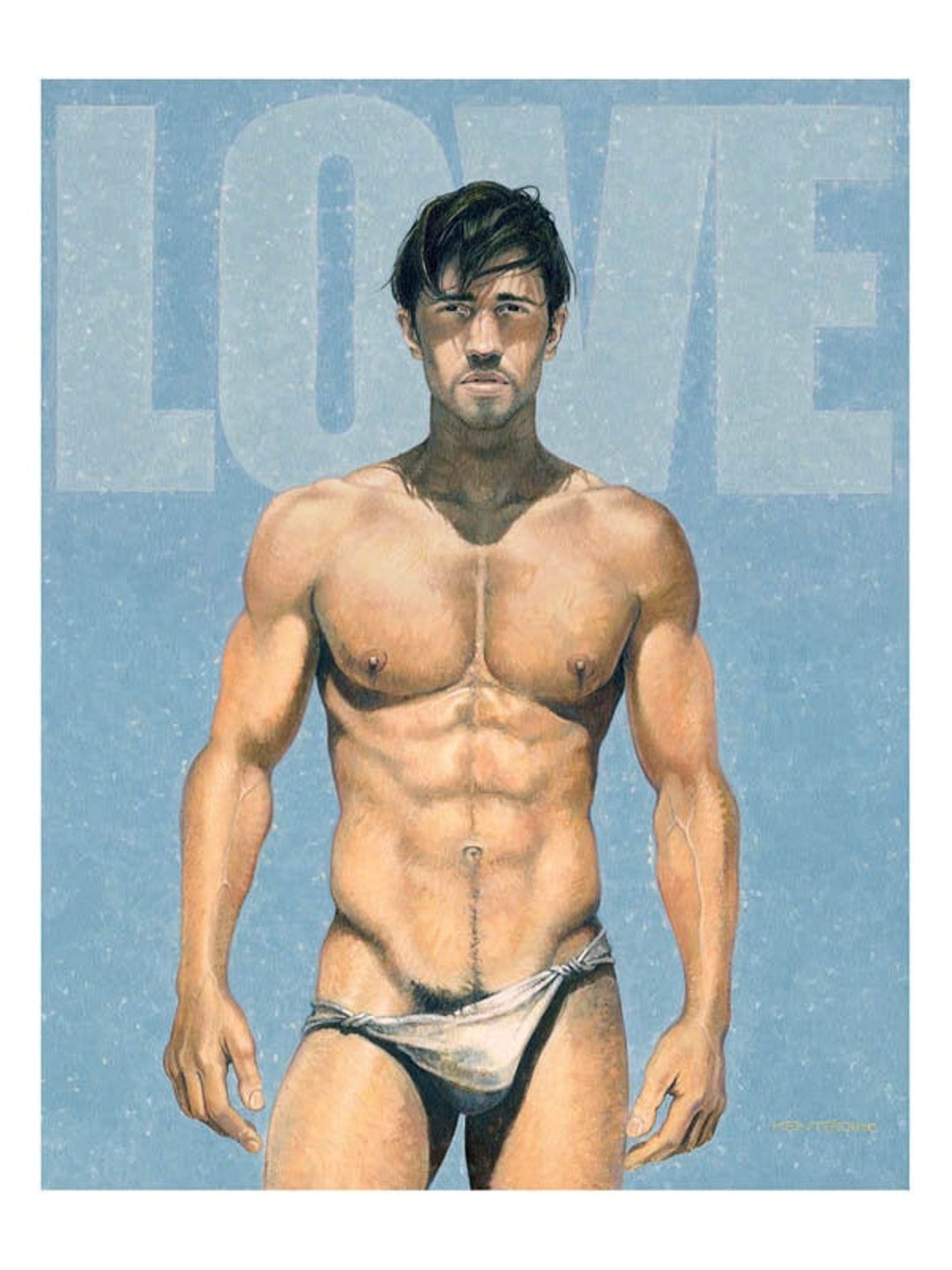 BLUE LOVE Male Nude Gay Man Men Adult Adults Portrait