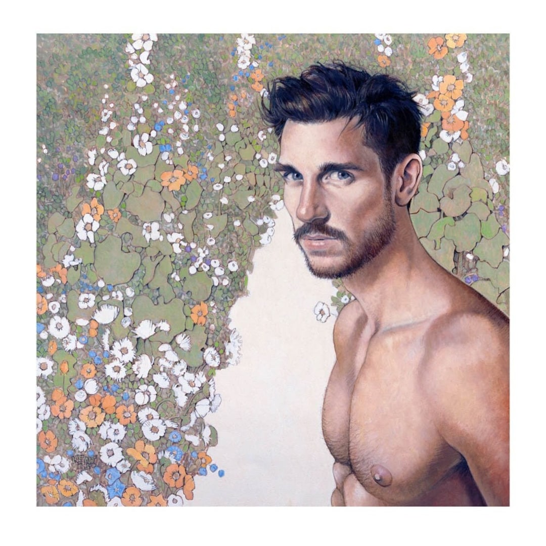 THE GARDENER, Male, Nude, Adult, Fanart, Portrait, Figure, Erotic, Men, Shirtless, Klimt
