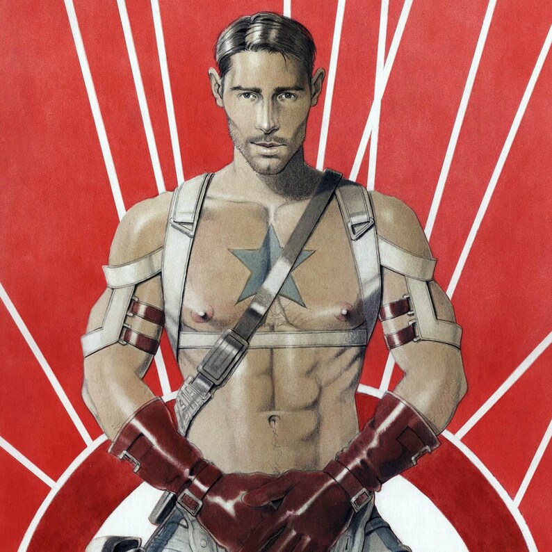 CAPTAIN AMERICA RED Fanart Male Nude Men Adult Mature - Etsy